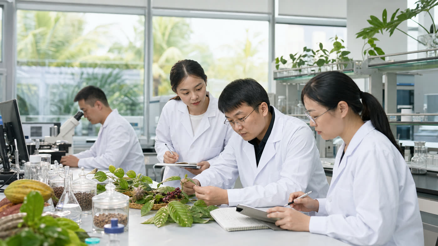科研人员在实验室开展热带作物研究